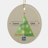 ストレス素朴賛美入りクリスマスツリー セラミックオーナメント (左)