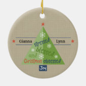 ストレス素朴賛美入りクリスマスツリー セラミックオーナメント (裏面)