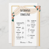 ストレス結婚フリーのタイムライン – 一日を楽しめる 招待状 (正面/裏面)