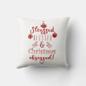 ストレス賛美とクリスマス取り付け赤白 クッション (裏面)