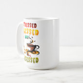 ストレス賛美とコーヒーに悩まされる コーヒーマグカップ (正面左)