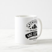 ストレス賛美とコーヒーに悩まされる コーヒーマグカップ (正面右)