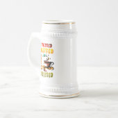 ストレス賛美とコーヒーに悩まされる ビールジョッキ (正面左)