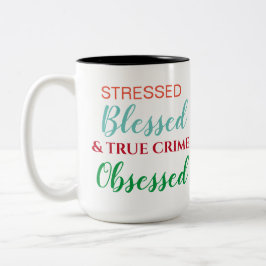 ストレス賛美と真の犯罪に取り憑かれる ツートーンマグカップ