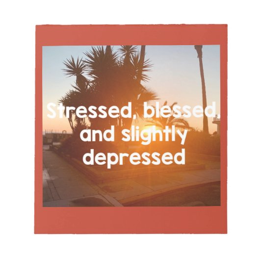 ストレス賛美と落ち込んだノートブック ノートパッド (正面)