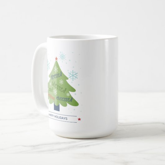 ストレス賛美スクリスマパーソナライズされたス コーヒーマグカップ (正面左)