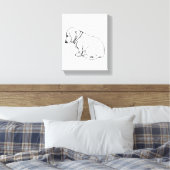 ストレッチされたキャンバス上のdachshandスケッチ キャンバスプリント (インサイチュ (寝室))