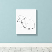 ストレッチされたキャンバス上のdachshandスケッチ キャンバスプリント (インサイチュ (ウッドフロア))