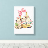 ストレッチされたキャンバス印刷イースターデイキッテン キャンバスプリント (インサイチュ (ウッドフロア))