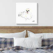 ストレッチされたキャンバス印刷：ポメラニア犬子犬 キャンバスプリント (インサイチュ (寝室))