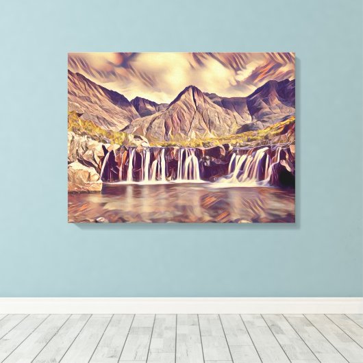 ストレッチされたキャンバス天空の妖精プールのプリント島 キャンバスプリント (インサイチュ (ウッドフロア))