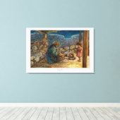 ストレッチされたキャンバス「聖なる家族の安静時」のプリント キャンバスプリント (インサイチュ (ウッドフロア))