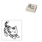 ストレッチするトラ猫 ラバースタンプ (押印)