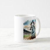 ストレッチで競馬のマ走グ。 コーヒーマグカップ (正面右)