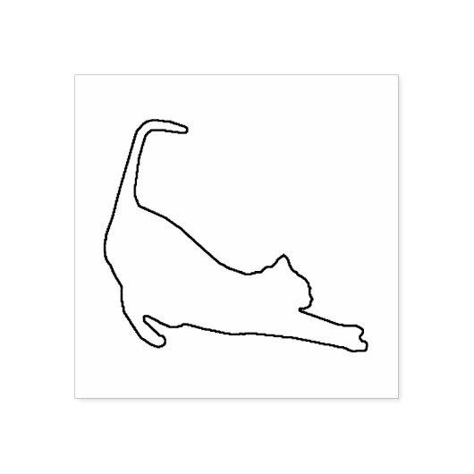 ストレッチキャットアートスタンプのミニマルなシルエット ラバースタンプ (インプリント)