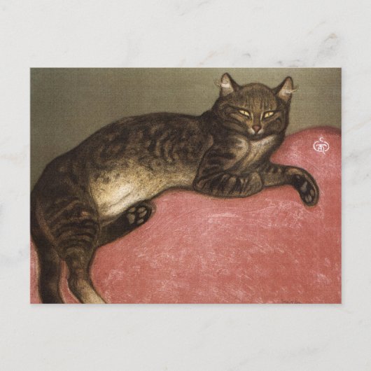 ストレッチキャットオンソファ – by Theophile Steinlen ポストカード (正面)