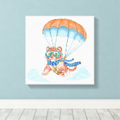 ストレッチキャンバスパラシュートタイガー キャンバスプリント (インサイチュ (ウッドフロア))