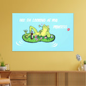 ストレッチキャンバスプリントバレンタインデーおもしろいカエル キャンバスプリント (インサイチュ (リビング))