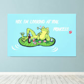 ストレッチキャンバスプリントバレンタインデーおもしろいカエル キャンバスプリント (インサイチュ (ウッドフロア))