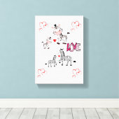 ストレッチキャンバス印刷バレンタインデーのゼブラ キャンバスプリント (インサイチュ (ウッドフロア))