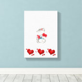 ストレッチキャンバス印刷バレンタインデー子猫 キャンバスプリント (インサイチュ (ウッドフロア))