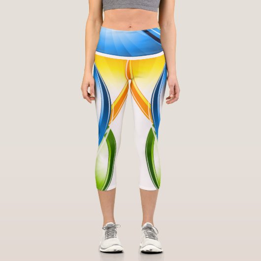 ストレッチスタイル：ファッショナブルなヨガパンツ&レギンス カプリレギンス (正面)