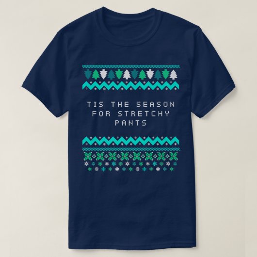 ストレッチ性のパンツの季節クリスマスパーティー Tシャツ (デザイン正面)