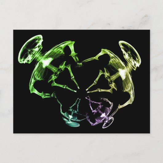 ストレッチX線スケルトンファミリ4 ポストカード (正面)