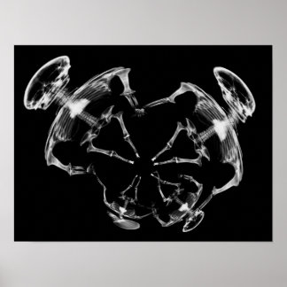 ストレッチX線スケルトンファミリB&W ポスター