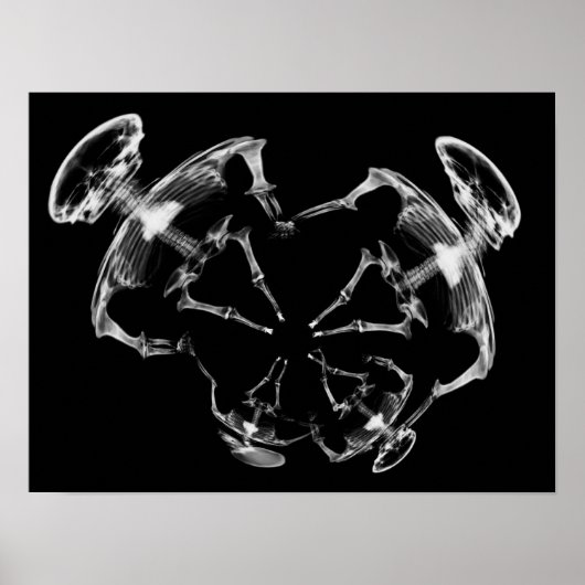 ストレッチX線スケルトンファミリB&W ポスター (正面)