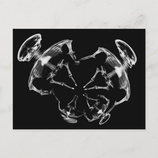 ストレッチX線スケルトンファミリB&W ポストカード (正面)