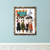 ストレッ包まれたドヴィンテージ女性のカーボーイロデオクイーン キャンバスプリント (インサイチュ (ウッドフロア))