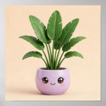 ストレリチアのかわいい観葉植物ポスター