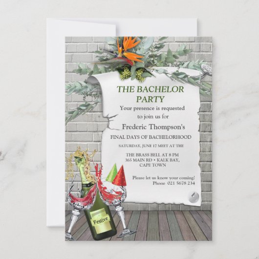 ストレリチアの花と独身パーティー (正面)