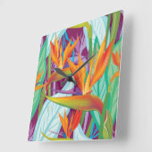 ストレリツィアパターン スクエア壁時計 (傾斜)