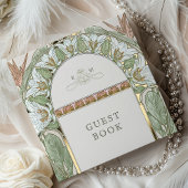 ストレリツィア結婚金ゴールドアールヌーボー ゲストブック