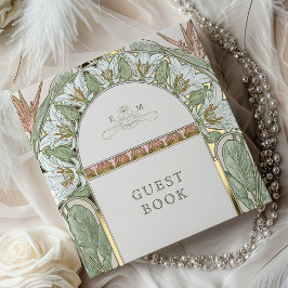 ストレリツィア結婚金ゴールドアールヌーボー ゲストブック