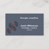 ストレングス シンプル QR グレー レッド パーソナルトレーナー 名刺 (正面)