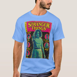 ストレンジャーシングス グループショット コミックカバー ジョークグッズ Tシャツ