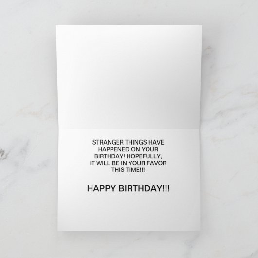ストレンジ&ヴィンテージおもしろい誕生日写真カード カード (内部)