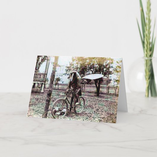 ストレンジ&ヴィンテージおもしろい誕生日写真カード カード (正面)