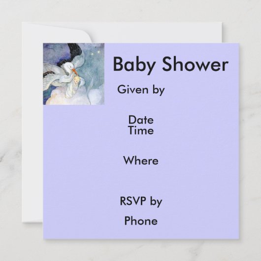 ストレージとベビーのカスタマイズ 招待状 (裏面)