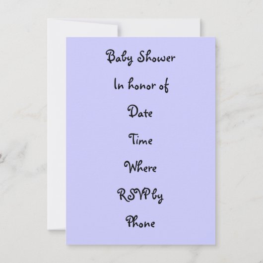 ストレージとベビーのカスタマイズ 招待状 (裏面)