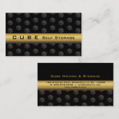 ストレージ名刺立方体(黒)金ゴールド3D 名刺 (正面/裏面)