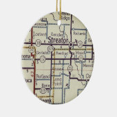 ストレーターとミニンクのヴィンテージマップ セラミックオーナメント (右)