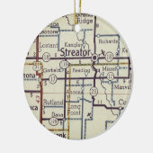 ストレーターとミニンクのヴィンテージマップ セラミックオーナメント (左)