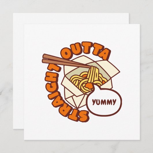 ストレートおいしそうなラーメン 招待状 (正面/裏面)