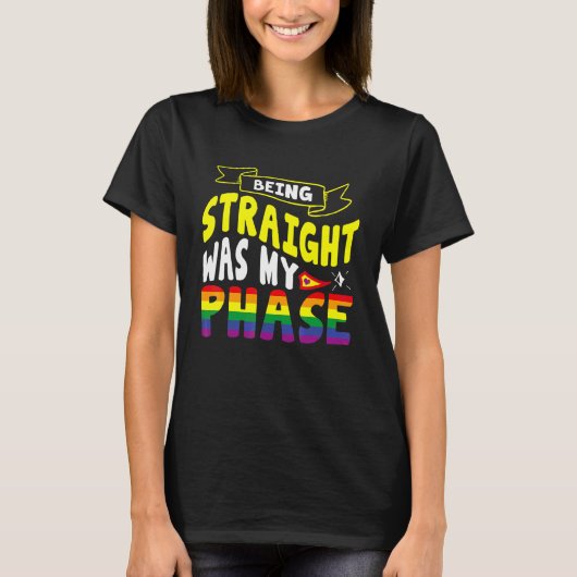 ストレートだったのは一時期だけ Pride Month Tシャツ (正面)