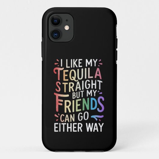 ストレートでもLGBTでも仲良くしようぜ！ テキーラ Funny LGBT Case-Mate iPhoneケース (裏面)