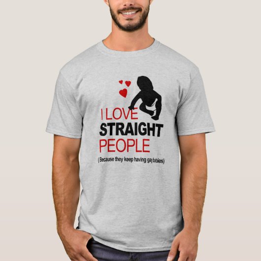 ストレートな人が好き Tシャツ (正面)